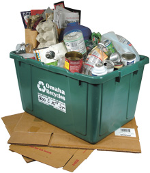 Photo of full recycling bin